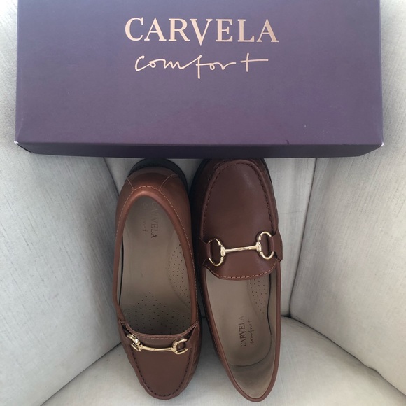 Cognac leather flat loafers - Picture 5 of 6